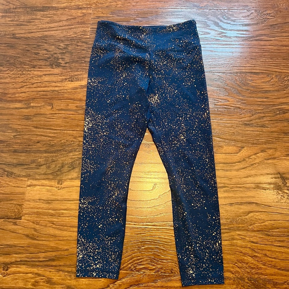 ZYIA Navy and Gold Glitter Leggings